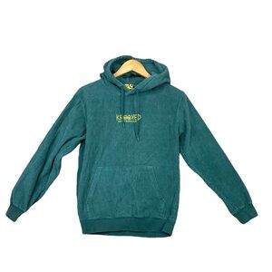 Krooked Hoodie Men Small Green Corduroy Skateboarding Streetwear Size S